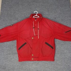 Vintage Triple FAT Goose Puffer Jacket Mens M Red Down Filled Winter Coat Retro